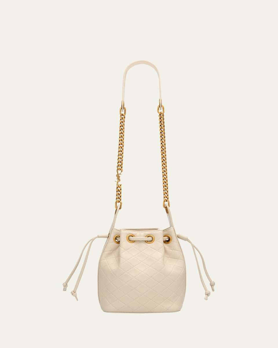 Cassandra Small YSL Bucket Bag in Quilted Leather
